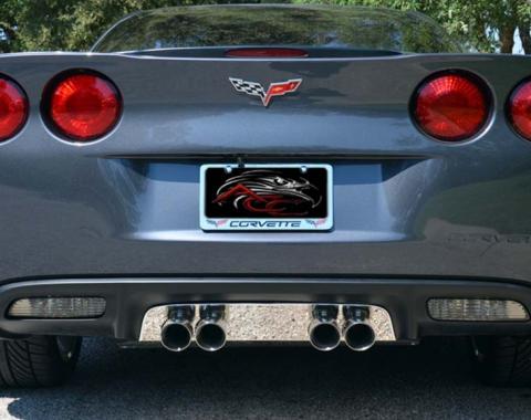 American Car Craft 2005-2013 C6 Corvette - Stock Exhaust Filler Panel Plain, Polished Stainless Steel 042001