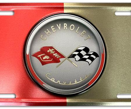 Chevrolet Corvette Bullseye License Plate - Aluminum