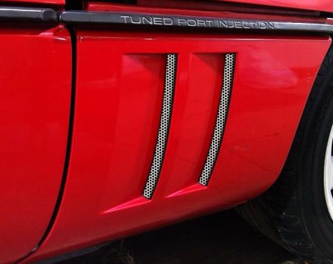 American Car Craft 1984-1990 C4 Corvette - Side Vent Grille Perforated 4Pc, Polished Finish 022002