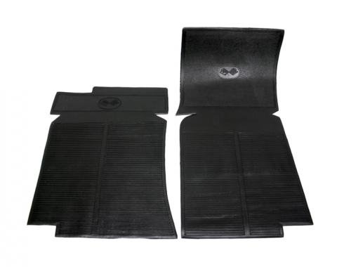 Redline Restomotive® 1968-1982 Chevrolet Corvette Black Rubber Floor Mats