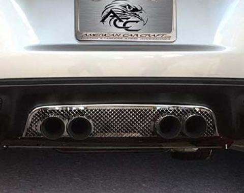 American Car Craft 2005-2013 C6 Corvette - Laser Mesh Exhaust Filler Panel, Stock, Stainless Steel 042003
