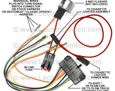 Lectric Limited 1953-1962 Chevrolet Steering Column Turn Signal Switch Adapter Harness 35775