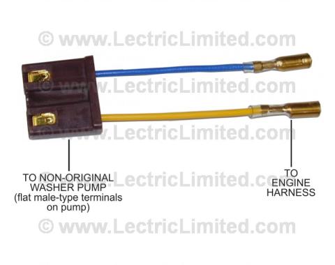 Lectric Limited 1968-1974 Chevrolet Corvette Windshield Washer Pump Adapter Harness VWH6874CK