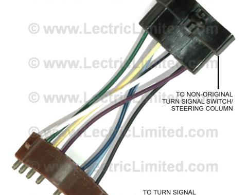 Lectric Limited 1967 Chevrolet Corvette Steering Column Turn Signal Switch Adapter Harness VTS6700CK
