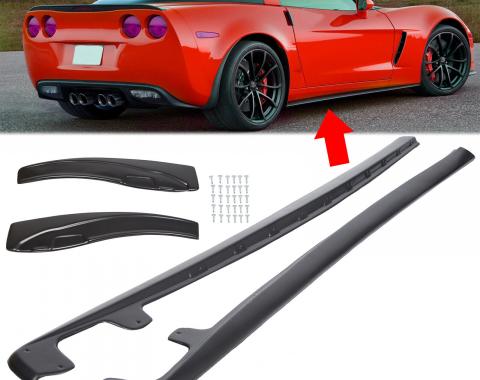 Corvette Fiberglass Side Skirts & Flaps, for ZR1 / Grand Sport / Z06, 2005-2013