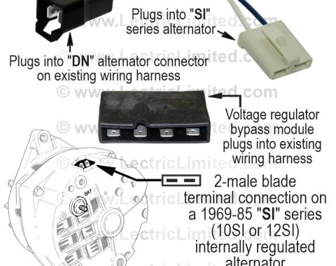 Lectric Limited 1963-1972 American Motors / Buick / Cadillac / Chevrolet / GMC / Oldsmobile / Pontiac Alternator Conversion Harness VAK6368SI