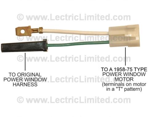 Lectric Limited 1954-1957 Buick / Cadillac / Chevrolet / Oldsmobile / Pontiac Power Window Motor Adapter Harness VPW5875CK