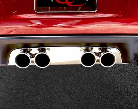 American Car Craft 2005-2013 C6 Corvette - Polished Exhaust Filler Panel, Flowmaster Quad Tips, Stainless Steel 042025