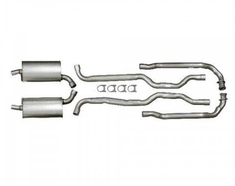 Corvette Exhaust System, Small Block 300hp & 360hp, Aluminized 2-1/2", With Manual Transmission, 1963
