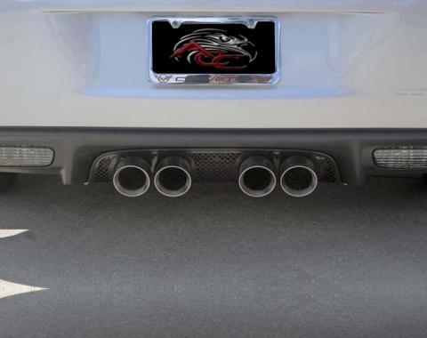 American Car Craft 2005-2013 C6/GS - Exhaust Filler Panel, NPP Dual-Mode/Bi-Mode, Blakk Stealth Stainless Laser Mesh 042092
