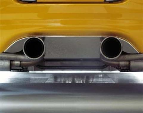American Car Craft 1997-2004 C5/Z06 Corvette - Exhaust Filler Panel for Borla Stinger Dual 4" Round Pipes, Polished Stainless 032007