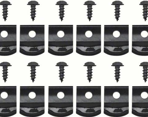 OER 1962-76 Chevrolet, Buick, Oldsmobile, Rocker Molding Clip Set, with Screws, 24 Piece Set *R13956