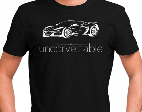 Corvette Depot Uncorvettable Unisex Tee, with 8th Generation Corvette, Black